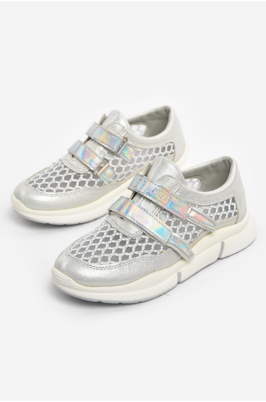Кросівки дитячі літні для дівчинки сріблястого кольору 9621-2 210495