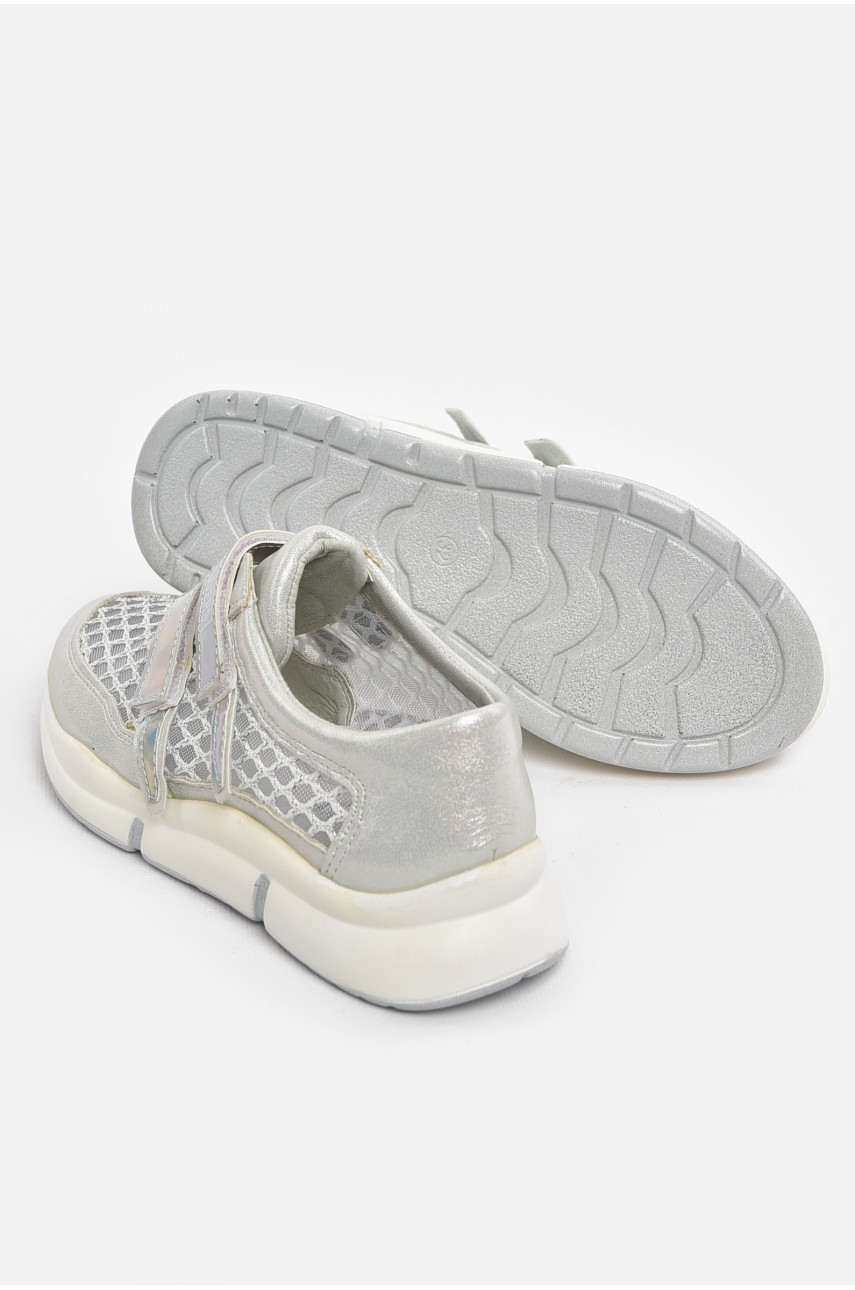Кросівки дитячі літні для дівчинки сріблястого кольору 9621-2 210495