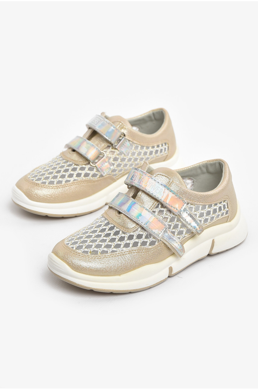 Кросівки дитячі літні для дівчинки золотистого кольору 9621-4 210496