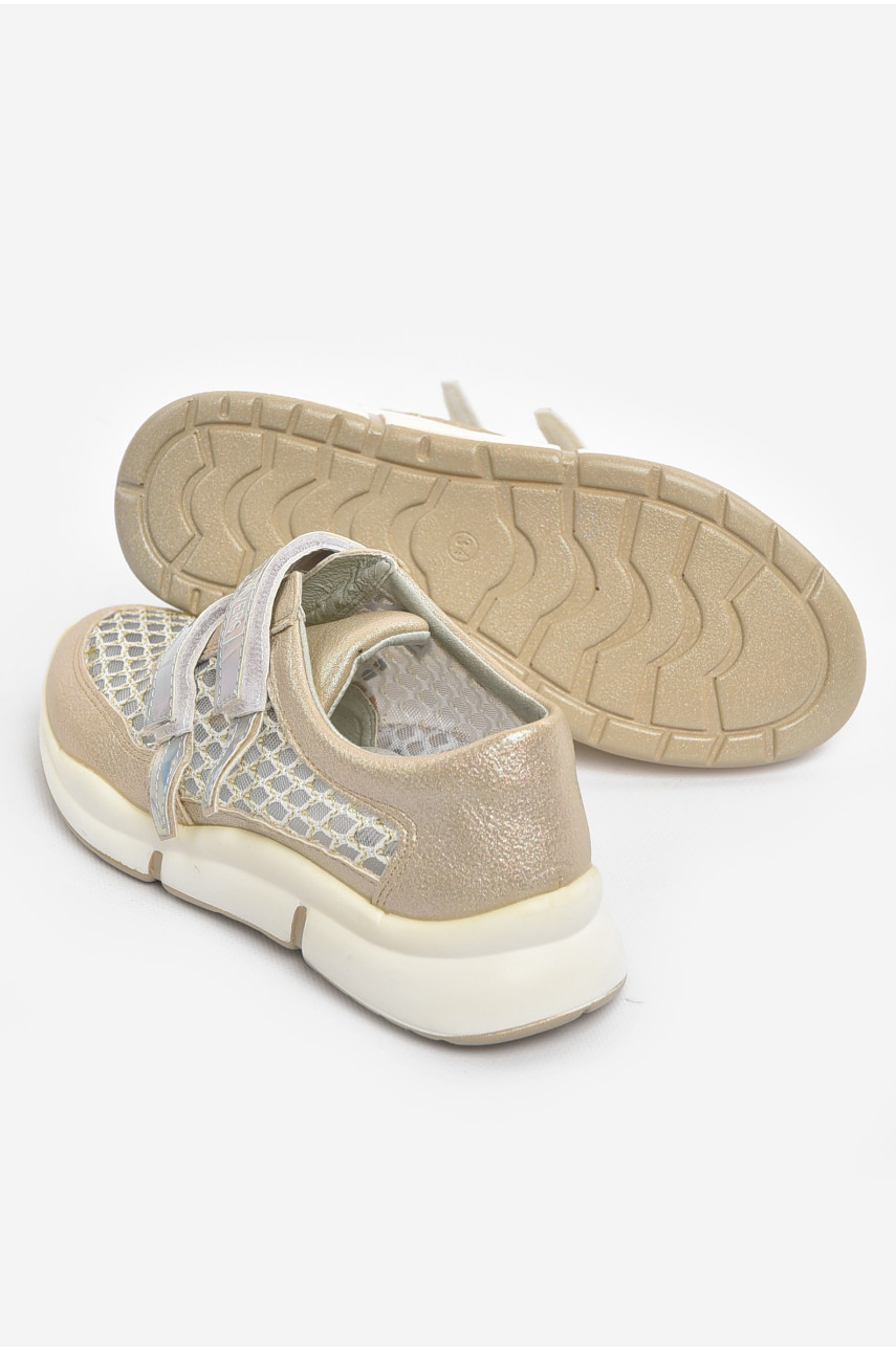 Кросівки дитячі літні для дівчинки золотистого кольору 9621-4 210496