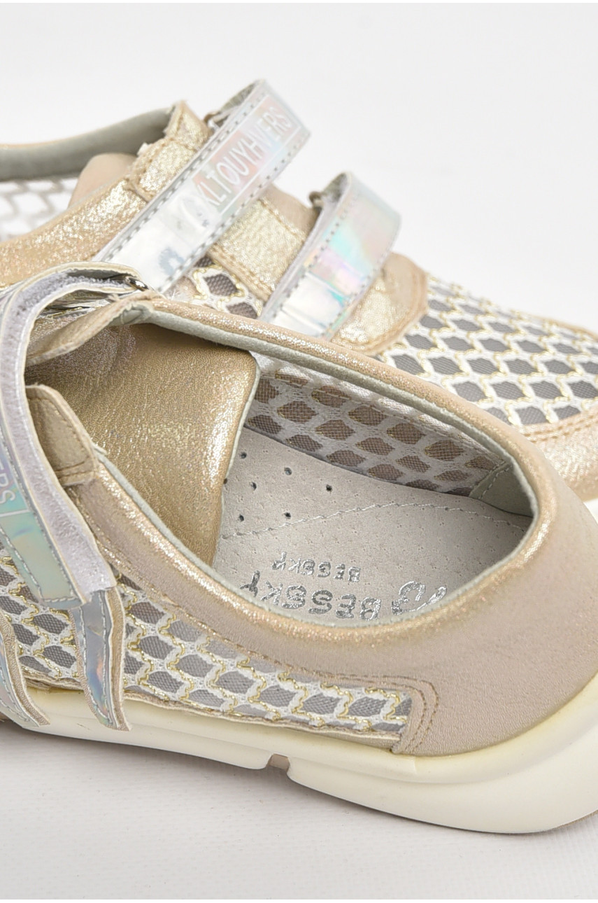 Кросівки дитячі літні для дівчинки золотистого кольору 9621-4 210496
