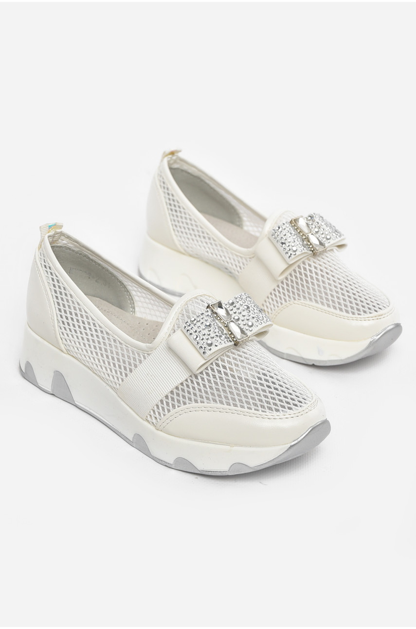 Туфлі-лофери дитячі для дівчинки білого кольору 206-2 210497