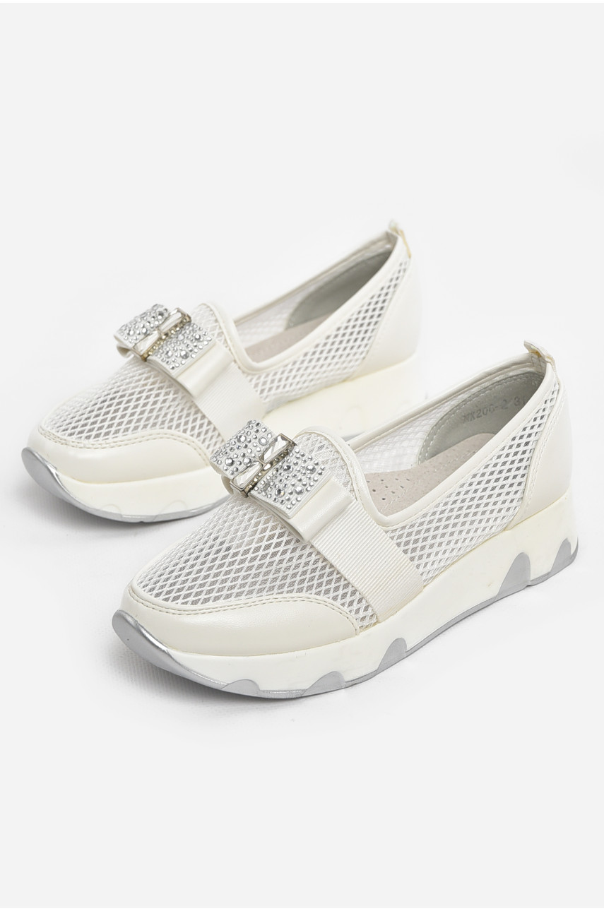 Туфлі-лофери дитячі для дівчинки білого кольору 206-2 210497