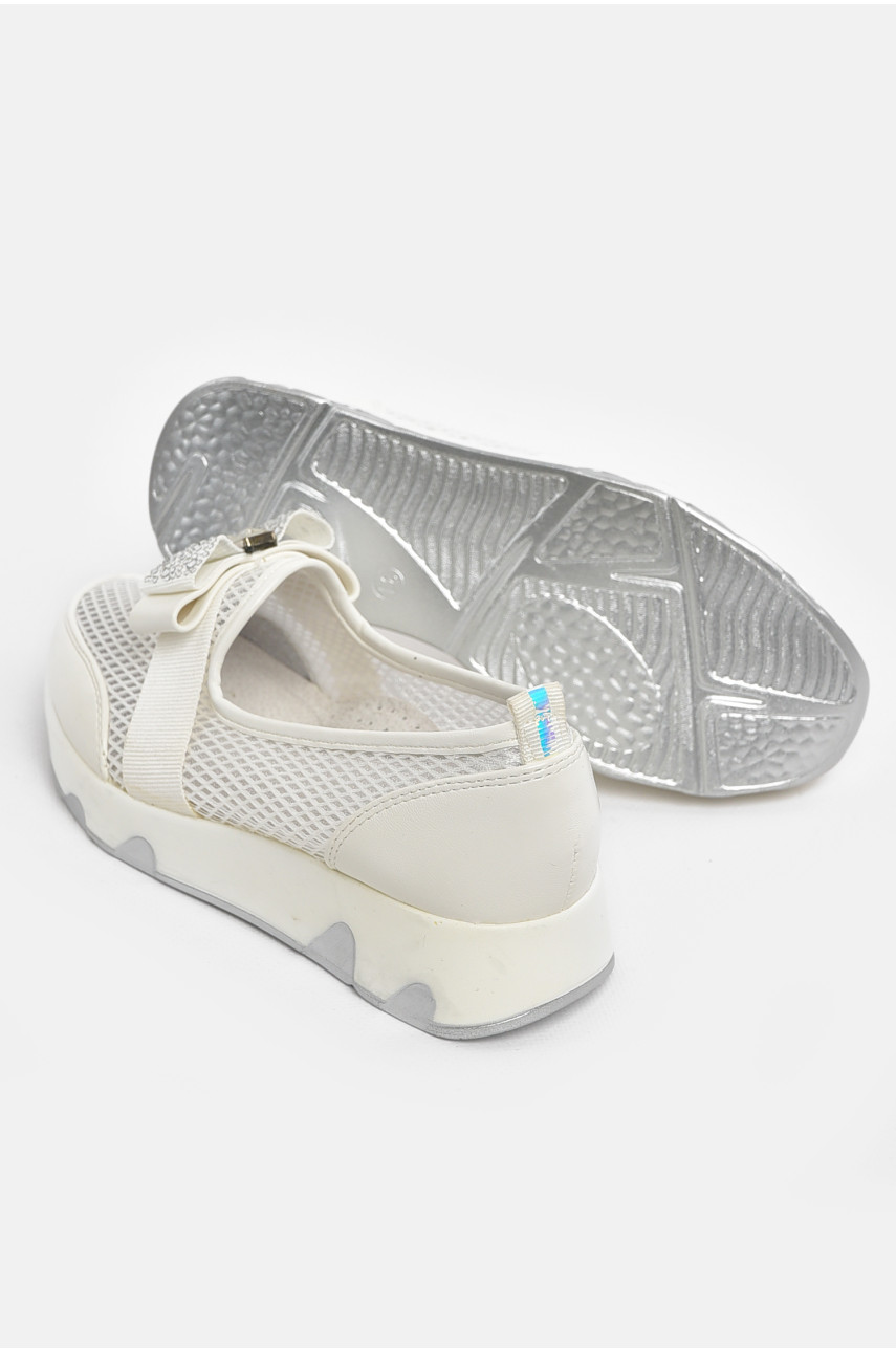 Туфлі-лофери дитячі для дівчинки білого кольору 206-2 210497