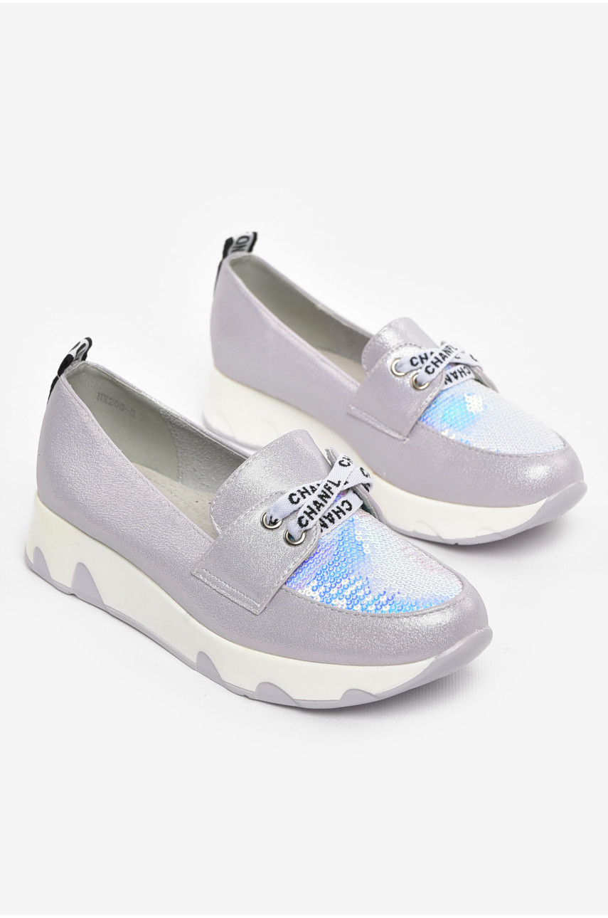 Туфлі-лофери дитячі для дівчинки бузкового кольору 205-5 210499