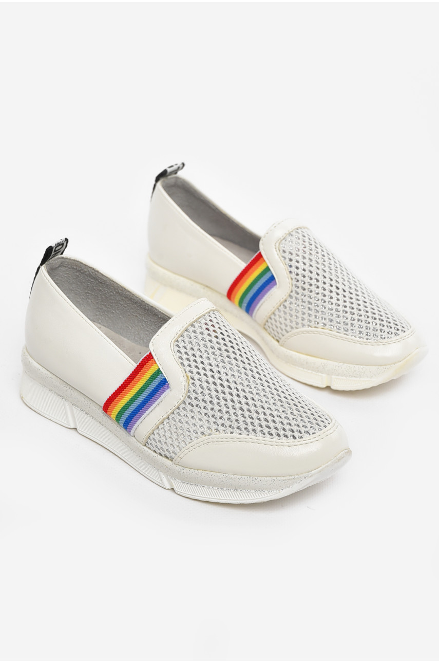 Туфлі-лофери дитячі для дівчинки білого кольору 207-2 210501