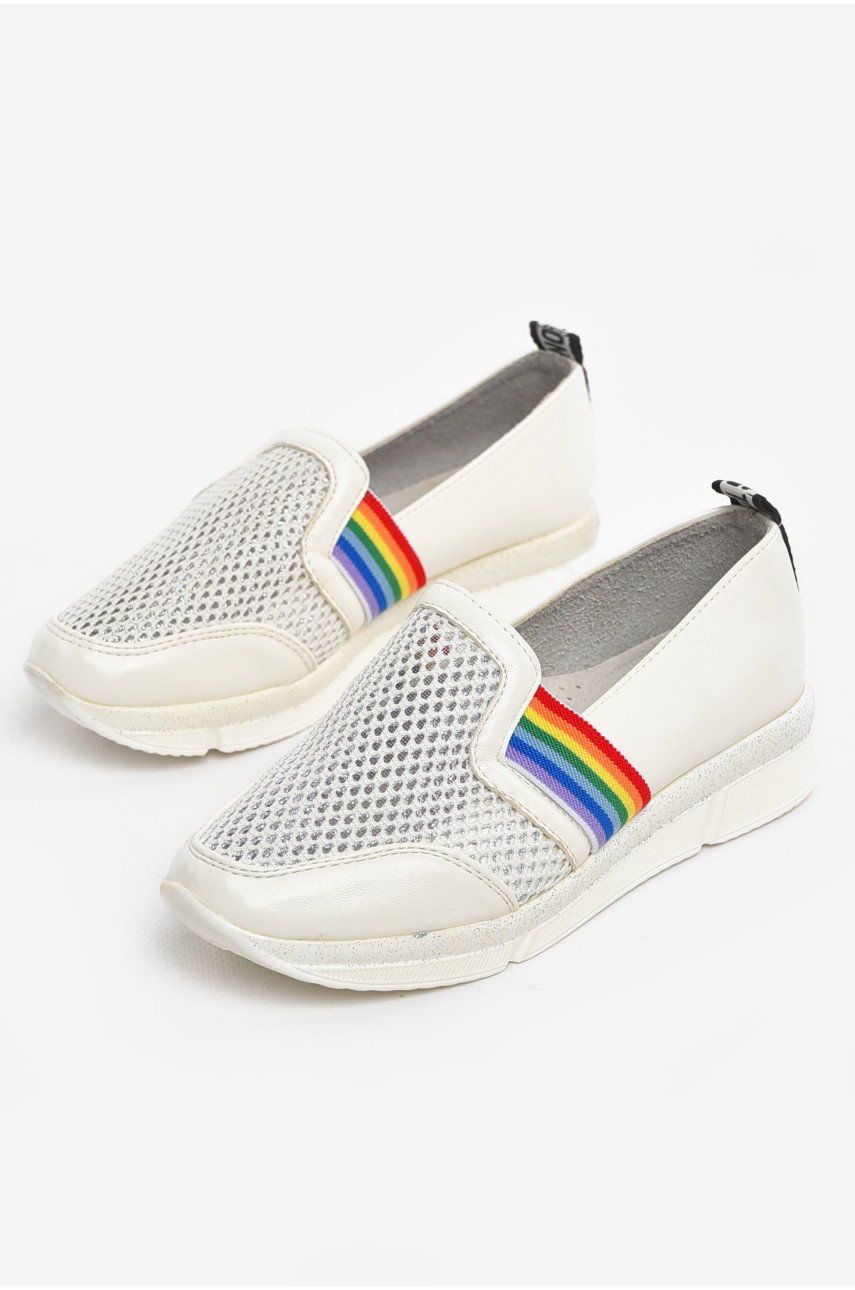 Туфлі-лофери дитячі для дівчинки білого кольору 207-2 210501
