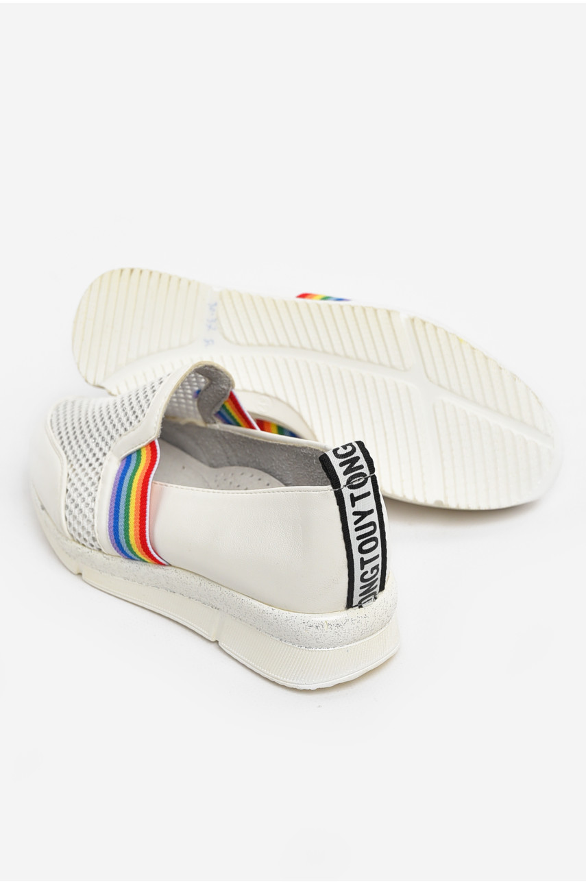 Туфлі-лофери дитячі для дівчинки білого кольору 207-2 210501