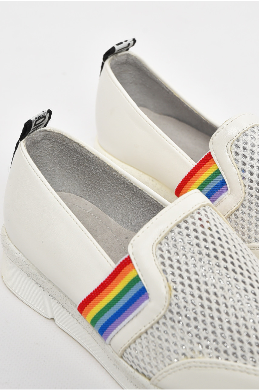 Туфлі-лофери дитячі для дівчинки білого кольору 207-2 210501