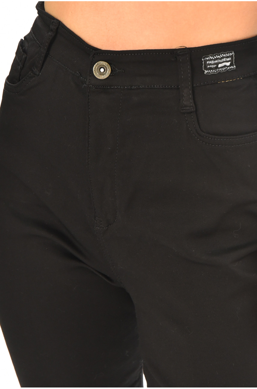 Джинси жіночі однотонні чорного кольору 3177 210503
