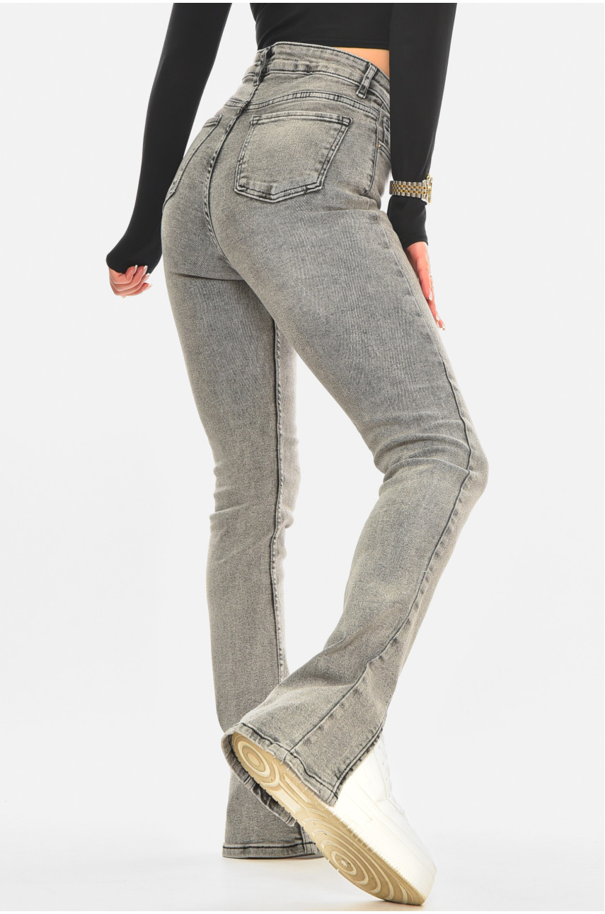 Джинси жіночі однотонні сірого кольору 00612 210508