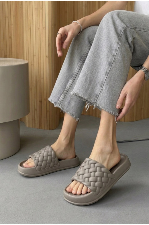 Шлепанцы пена женские серого цвета ПЖ-49 210509