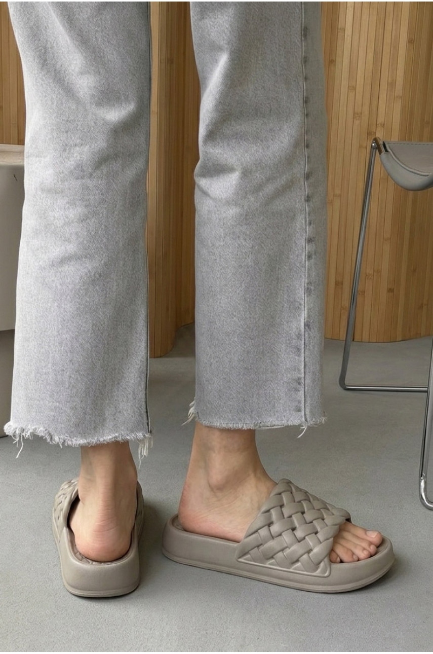 Шлепанцы пена женские серого цвета ПЖ-49 210509