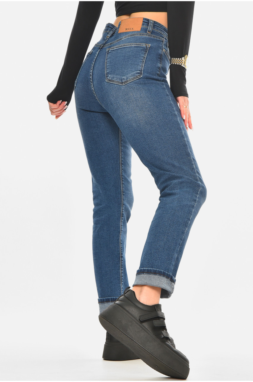 Джинси жіночі однотонні синього кольору RW-101-1 210510 Джинси жіночі однотонні синього кольору RW-101-1 210510