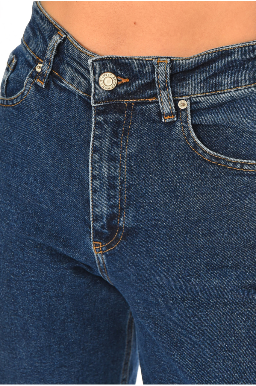 Джинси жіночі однотонні синього кольору RW-400 210511 Джинси жіночі однотонні синього кольору RW-400 210511