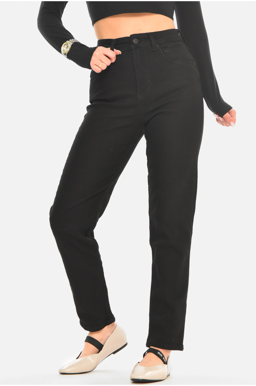 Джинсы женские однотонные черного цвета 00963 210517