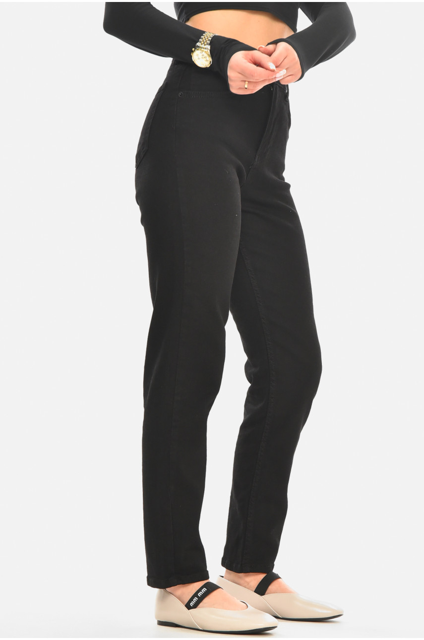 Джинсы женские однотонные черного цвета 00963 210517