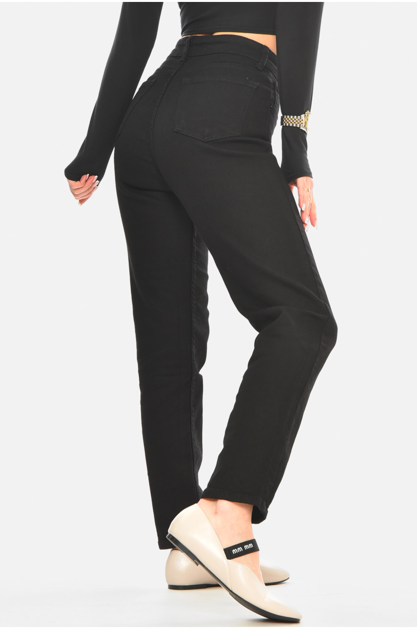 Джинсы женские однотонные черного цвета 00963 210517