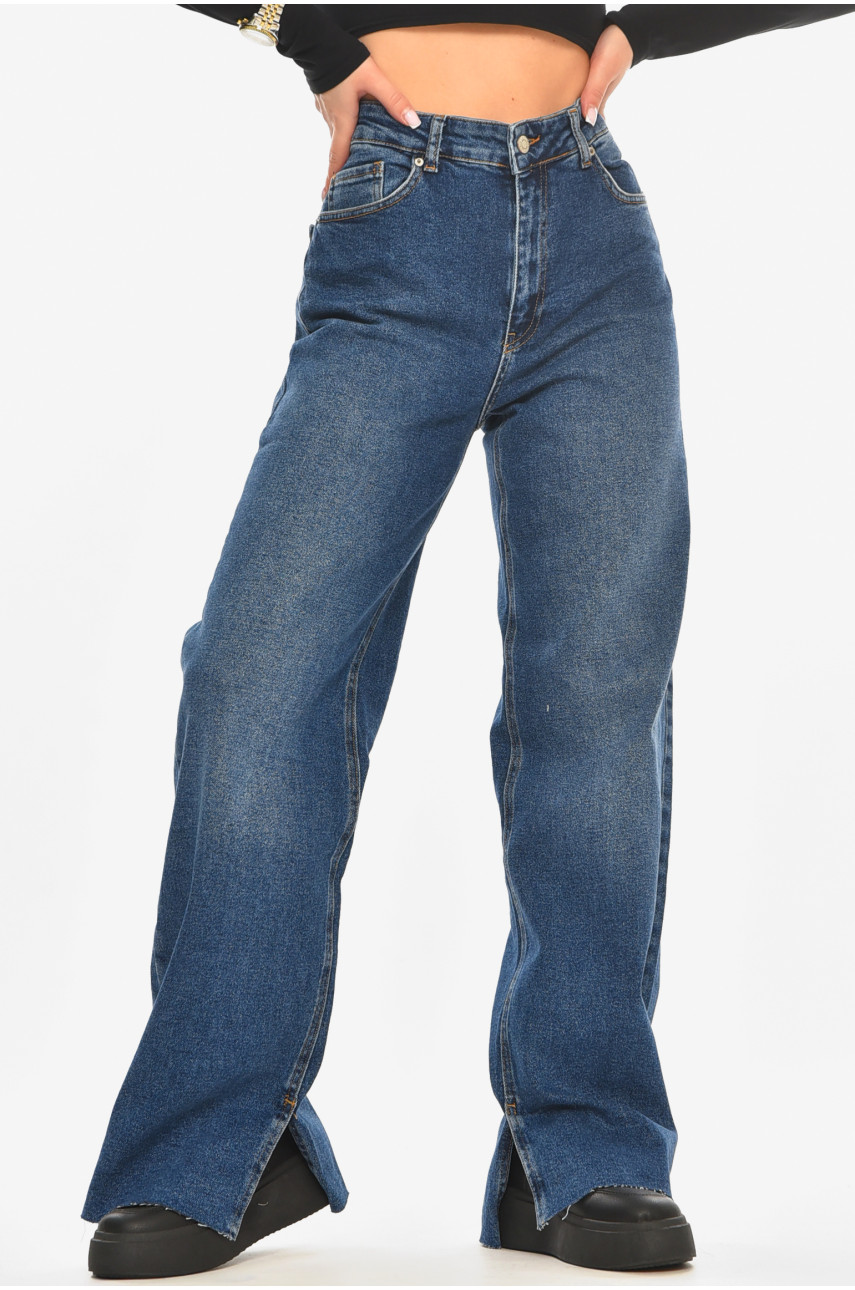 Джинсы женские однотонные синего цвета RW-502-1 210518