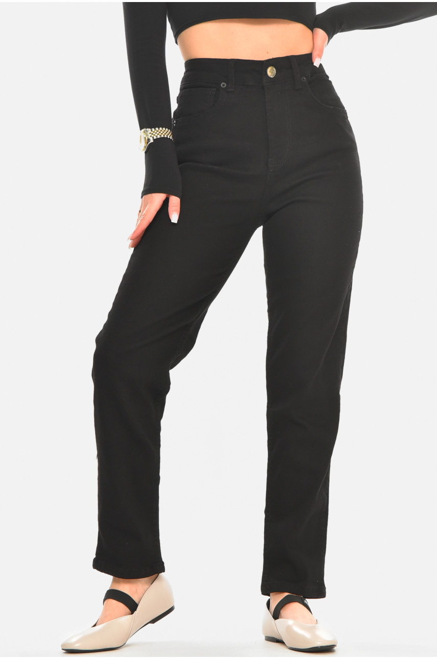 Джинсы женские однотонные черного цвета 00952 210519