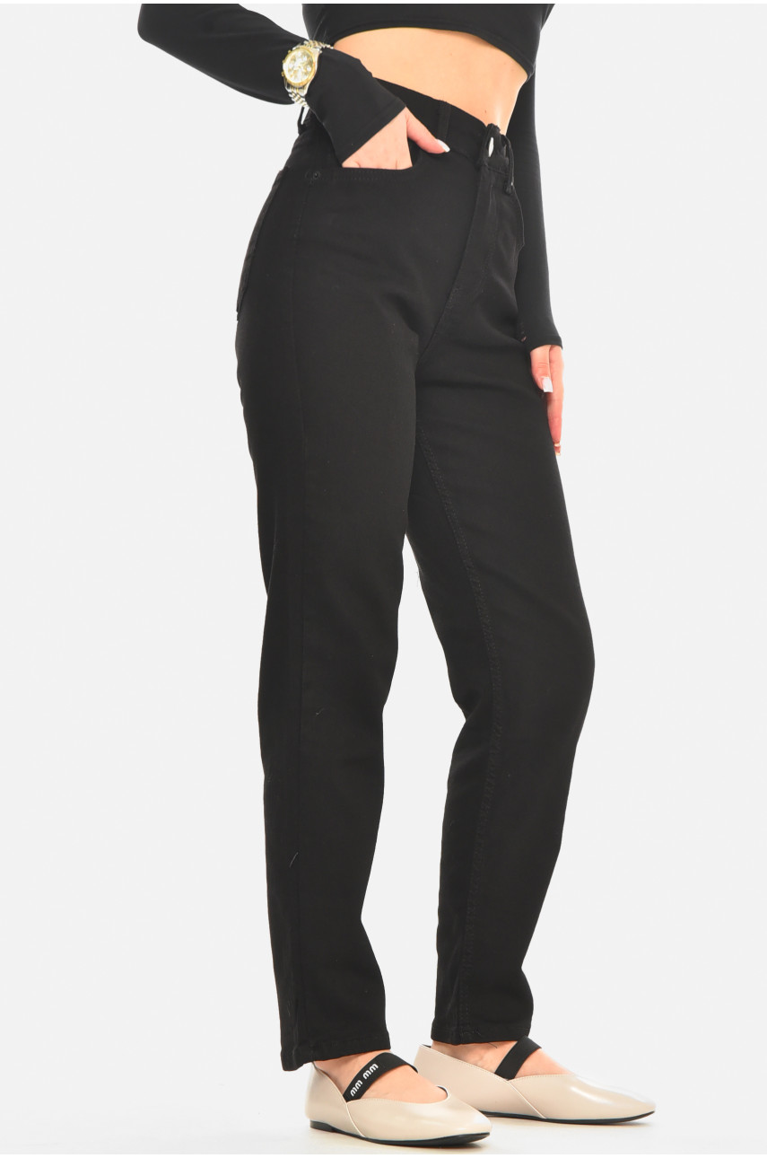 Джинсы женские однотонные черного цвета 00952 210519