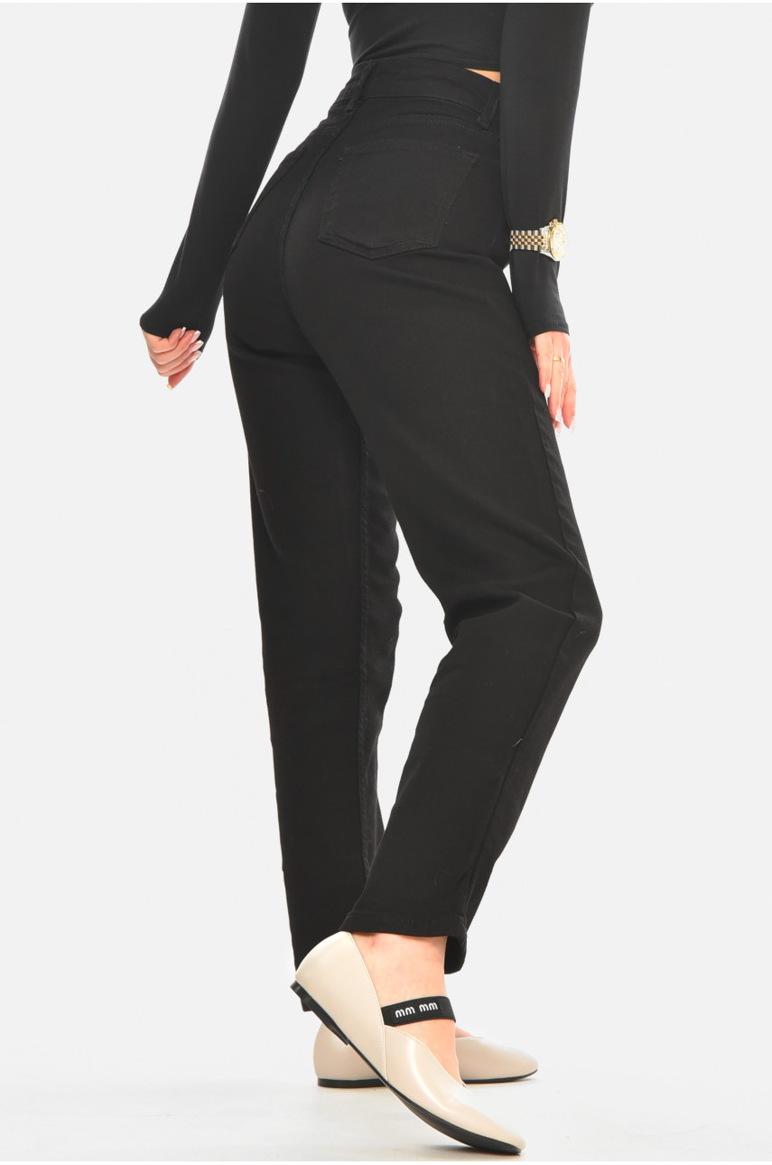 Джинсы женские однотонные черного цвета 00952 210519