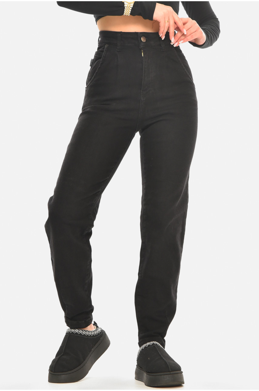 Джинсы женские однотонные черного цвета 000531 210522