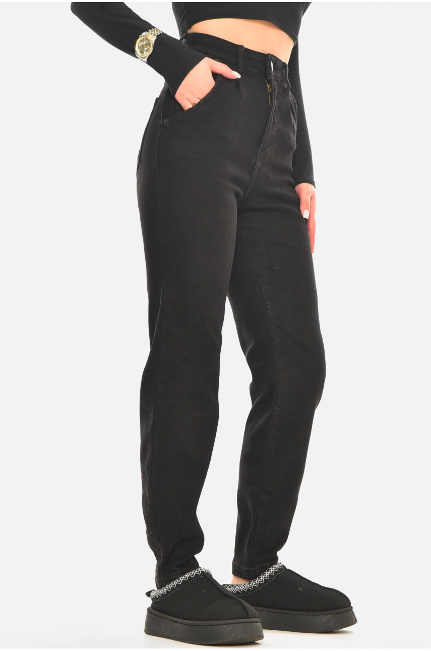 Джинсы женские однотонные черного цвета 000531 210522