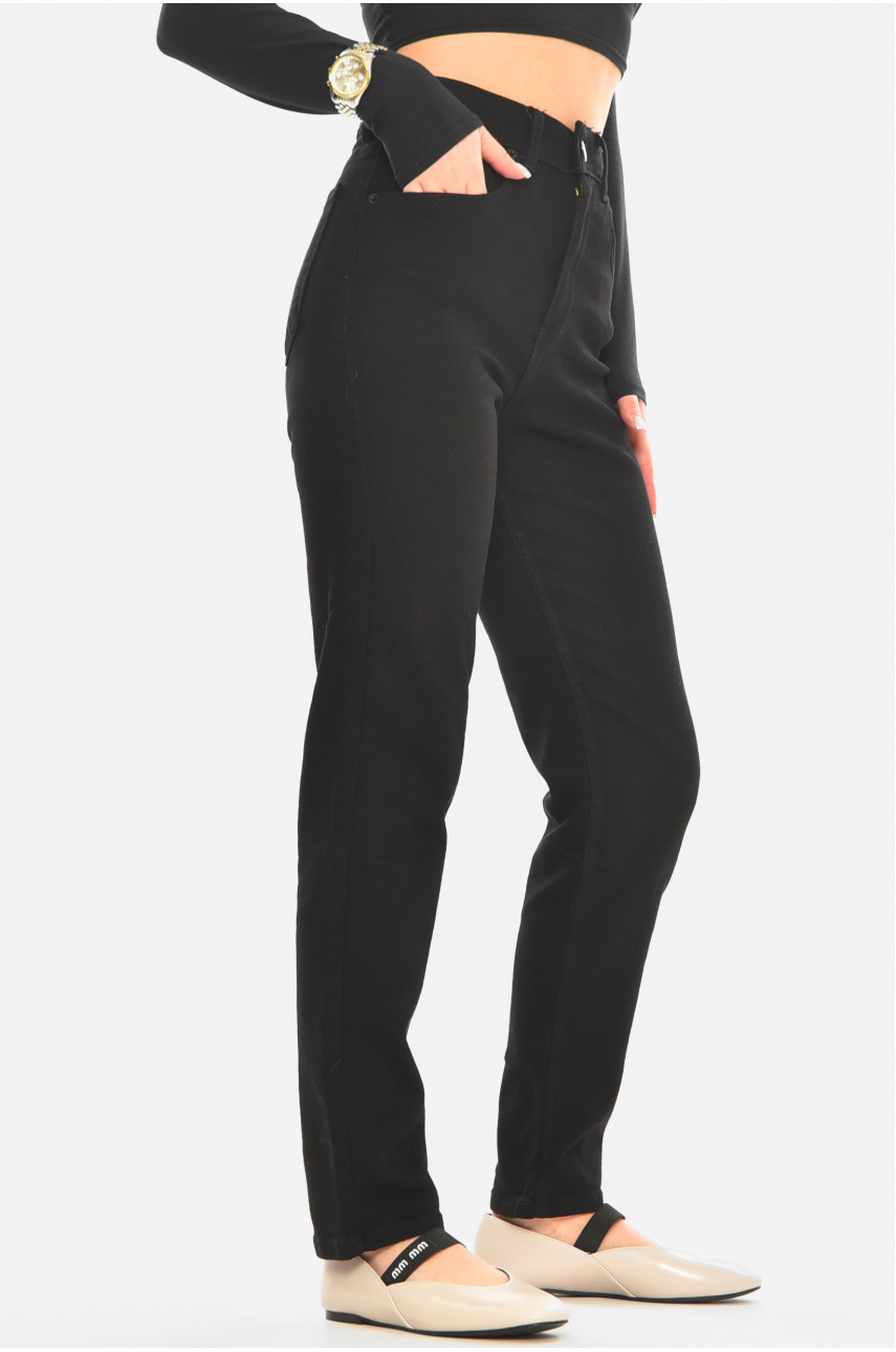 Джинсы женские однотонные черного цвета 000738 210523