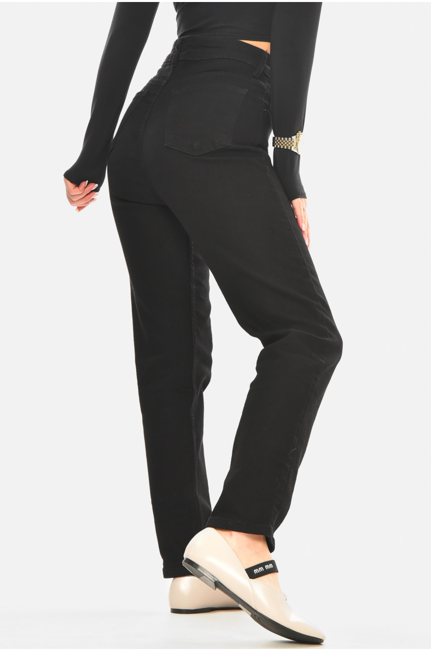 Джинсы женские однотонные черного цвета 000738 210523