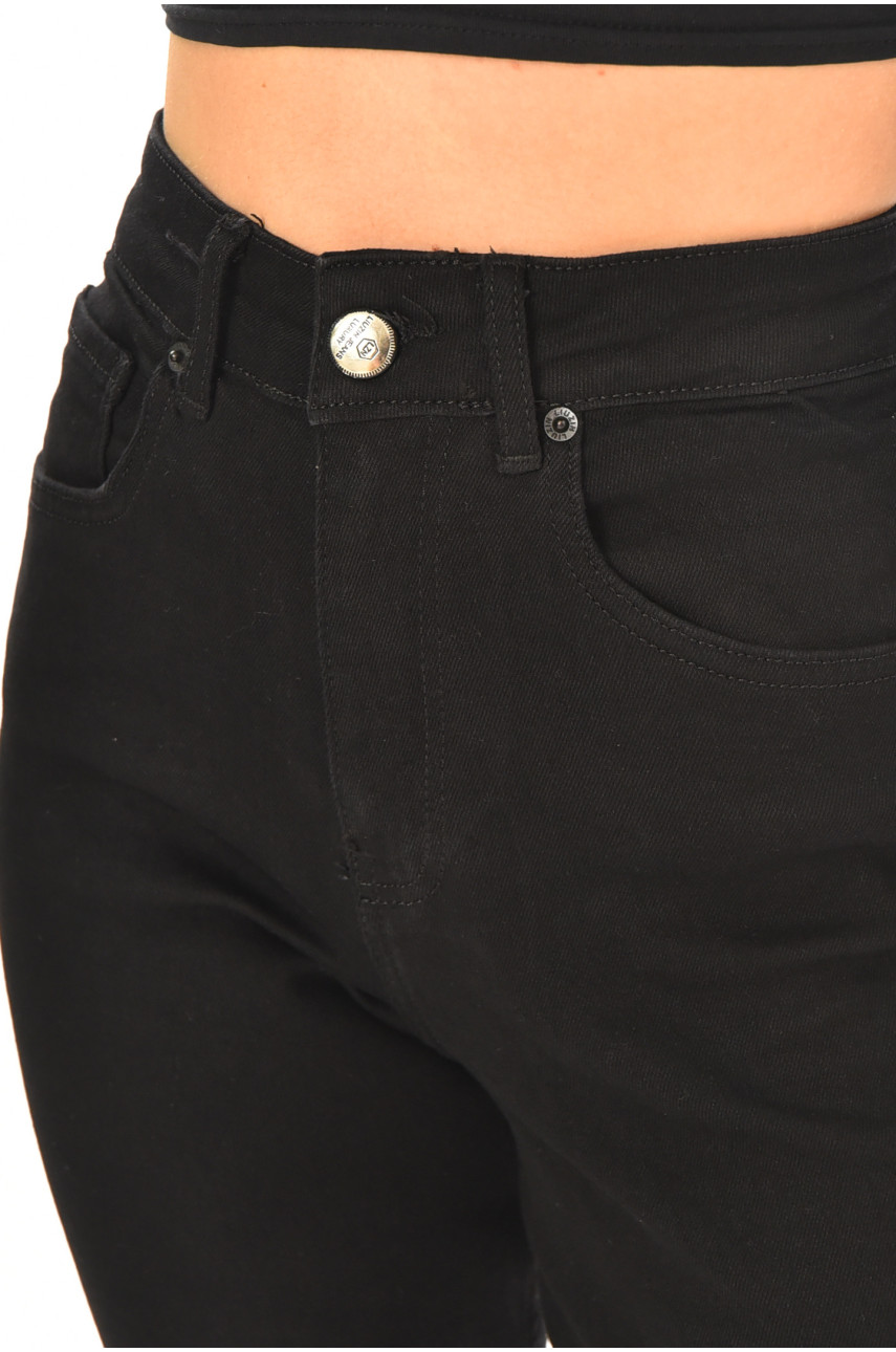 Джинсы женские однотонные черного цвета 000738 210523