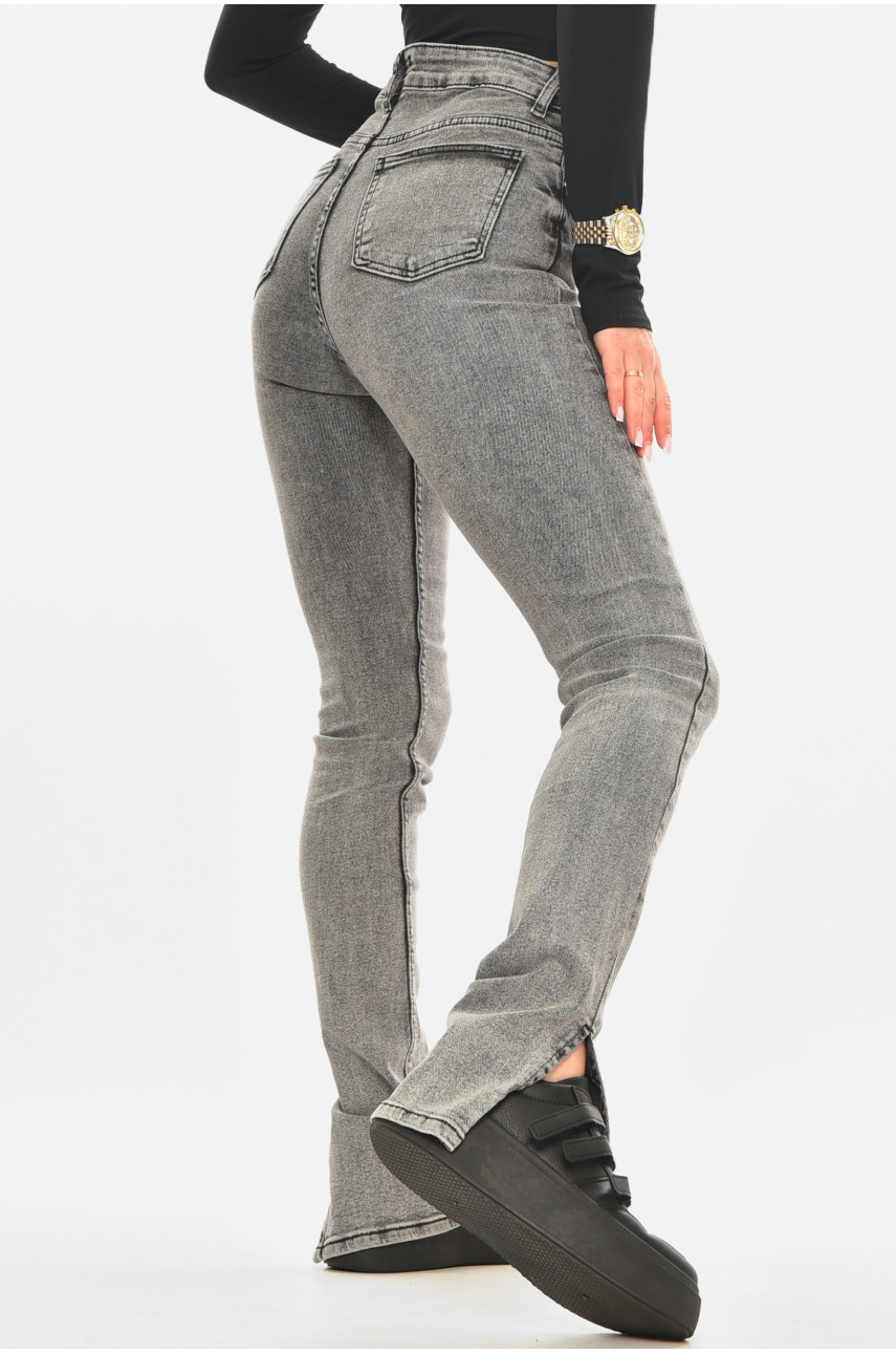 Джинсы женские однотонные серого цвета 00608 210524
