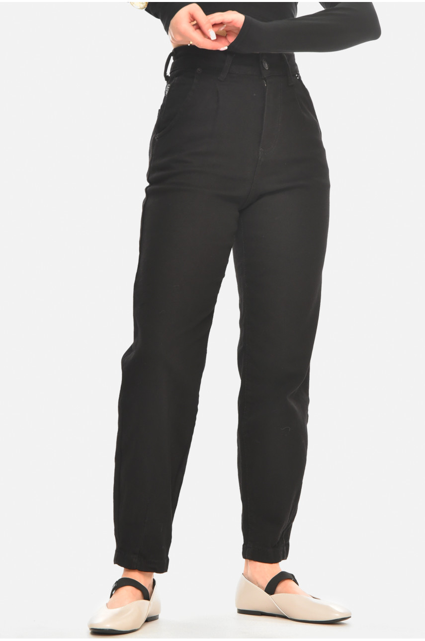Джинсы женские однотонные черного цвета 001228 210530