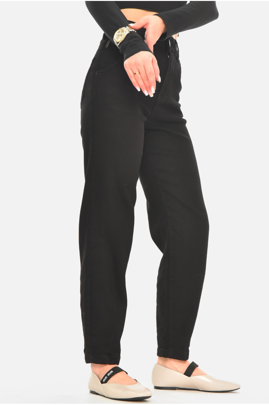 Джинсы женские однотонные черного цвета 001228 210530