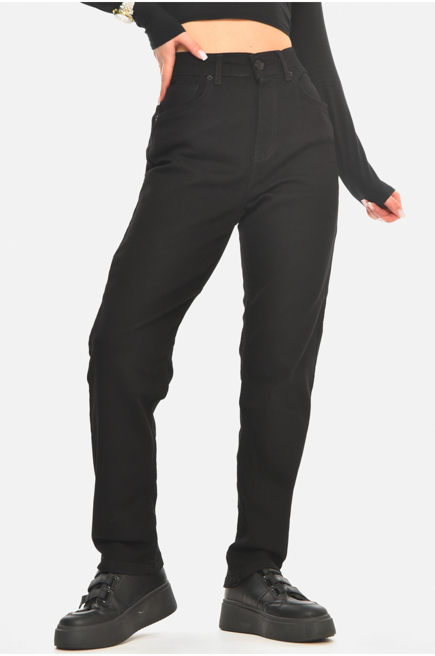 Джинсы женские однотонные черного цвета 001128 210532