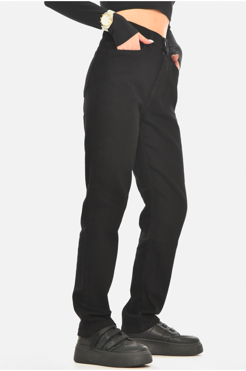 Джинсы женские однотонные черного цвета 001128 210532