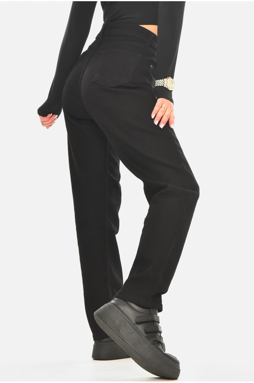 Джинсы женские однотонные черного цвета 001128 210532