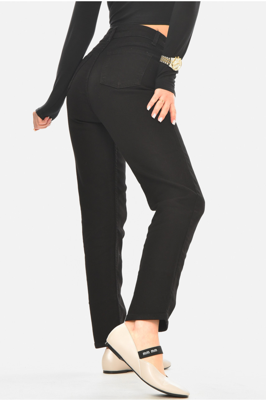 Джинсы женские однотонные черного цвета 00962 210533