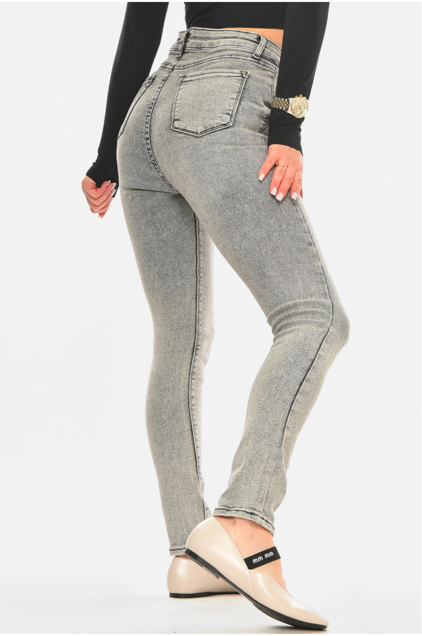 Джинсы женские однотонные серого цвета 000589 210536