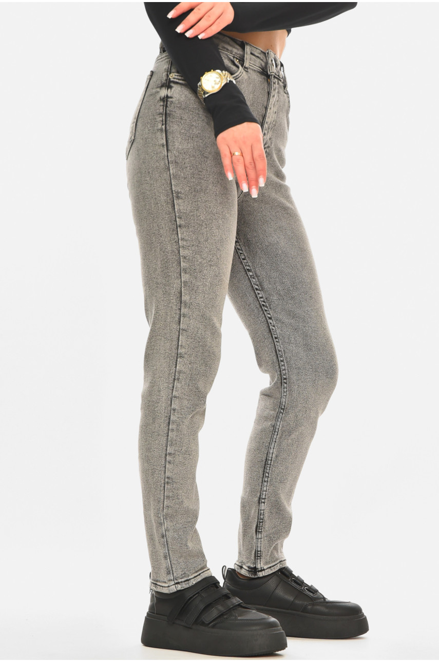 Джинсы женские однотонные серого цвета 00585 210537