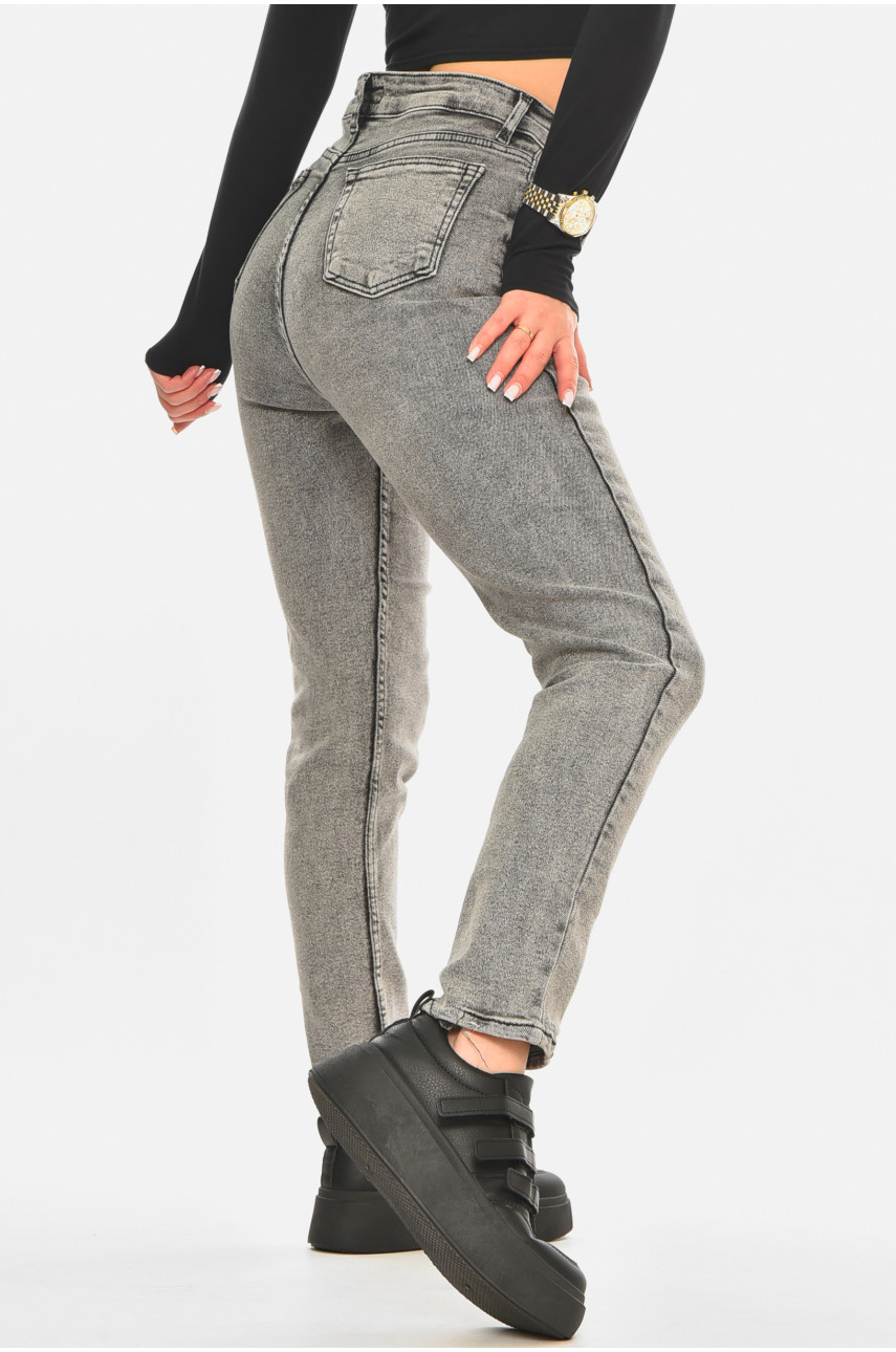Джинсы женские однотонные серого цвета 00585 210537