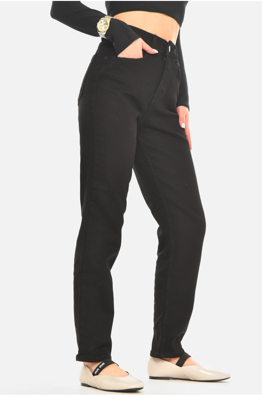 Джинсы женские однотонные черного цвета 00951 210538