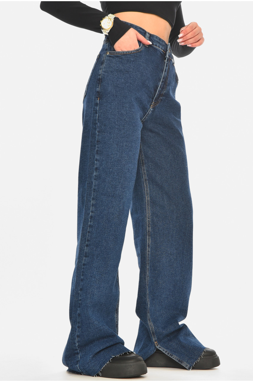 Джинсы женские однотонные тёмно-синего цвета RW-502 210539