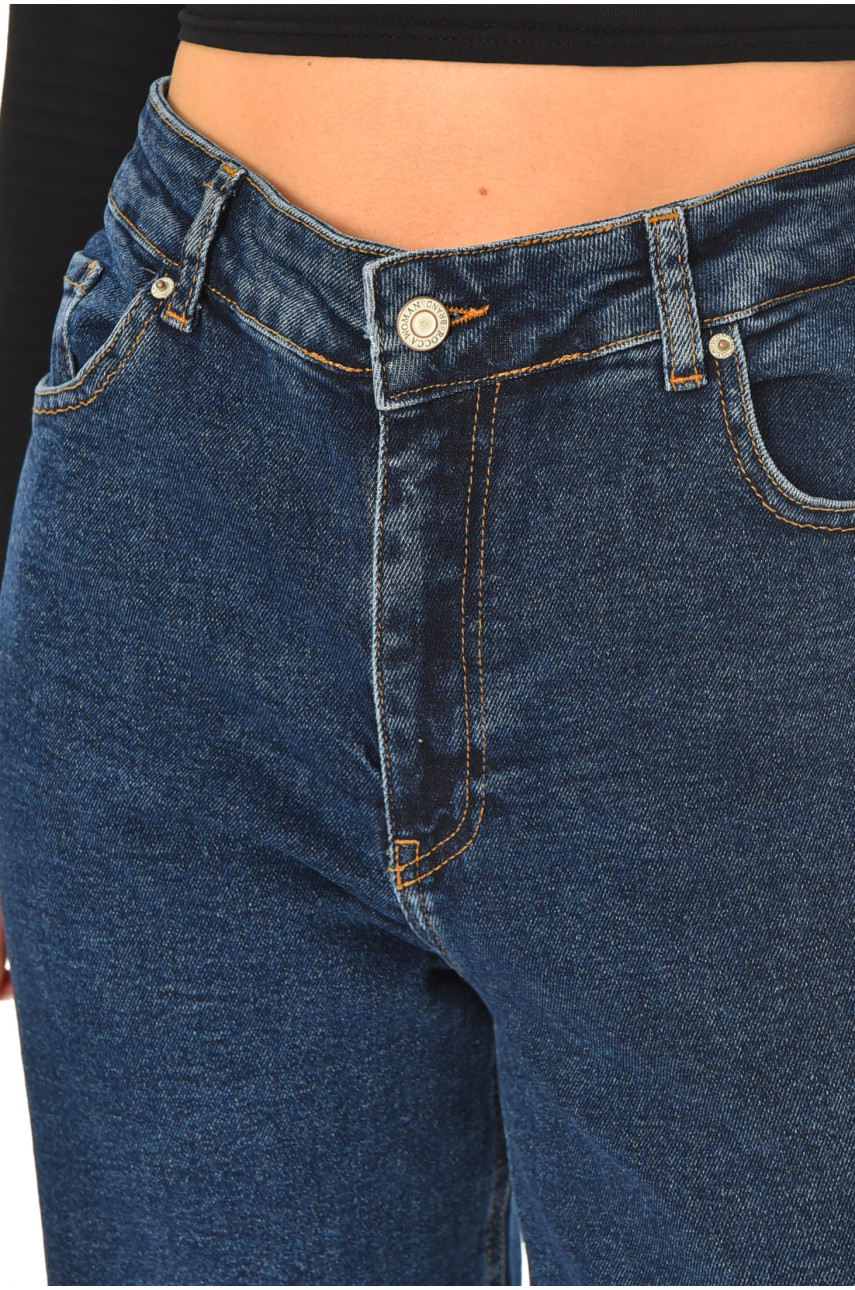 Джинсы женские однотонные тёмно-синего цвета RW-502 210539