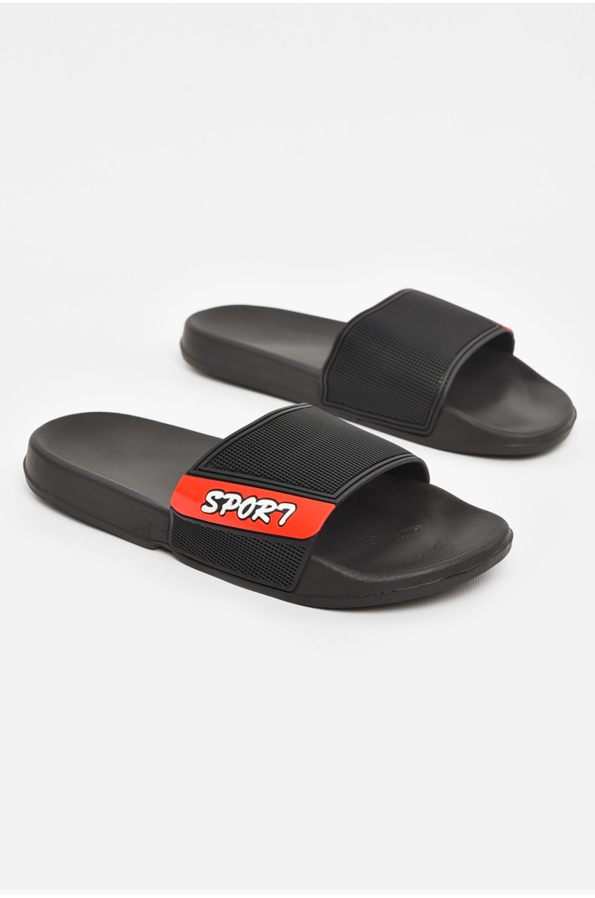 Шлепки мужские черного цвета 3055-к 210541