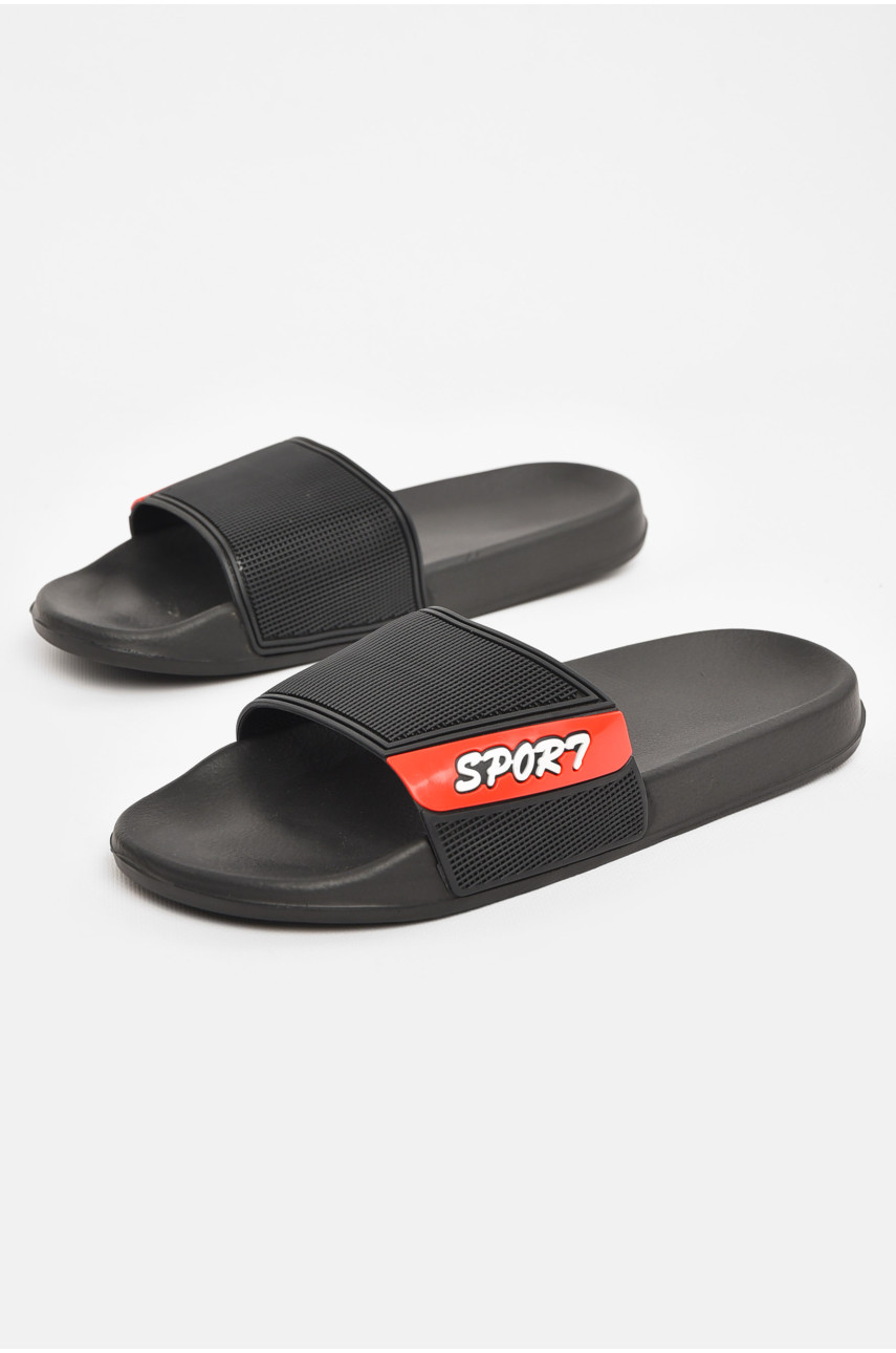 Шлепки мужские черного цвета 3055-к 210541
