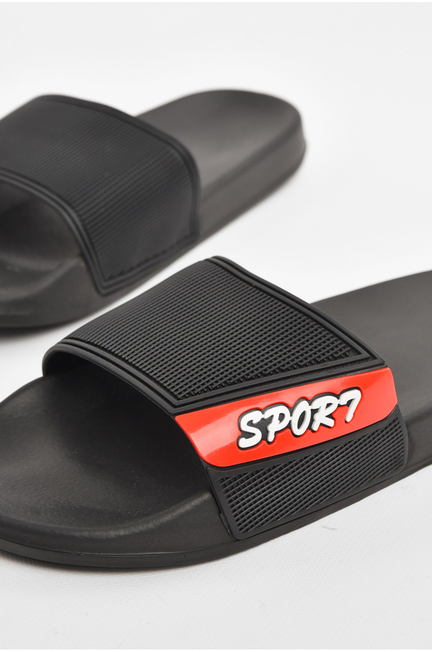 Шлепки мужские черного цвета 3055-к 210541