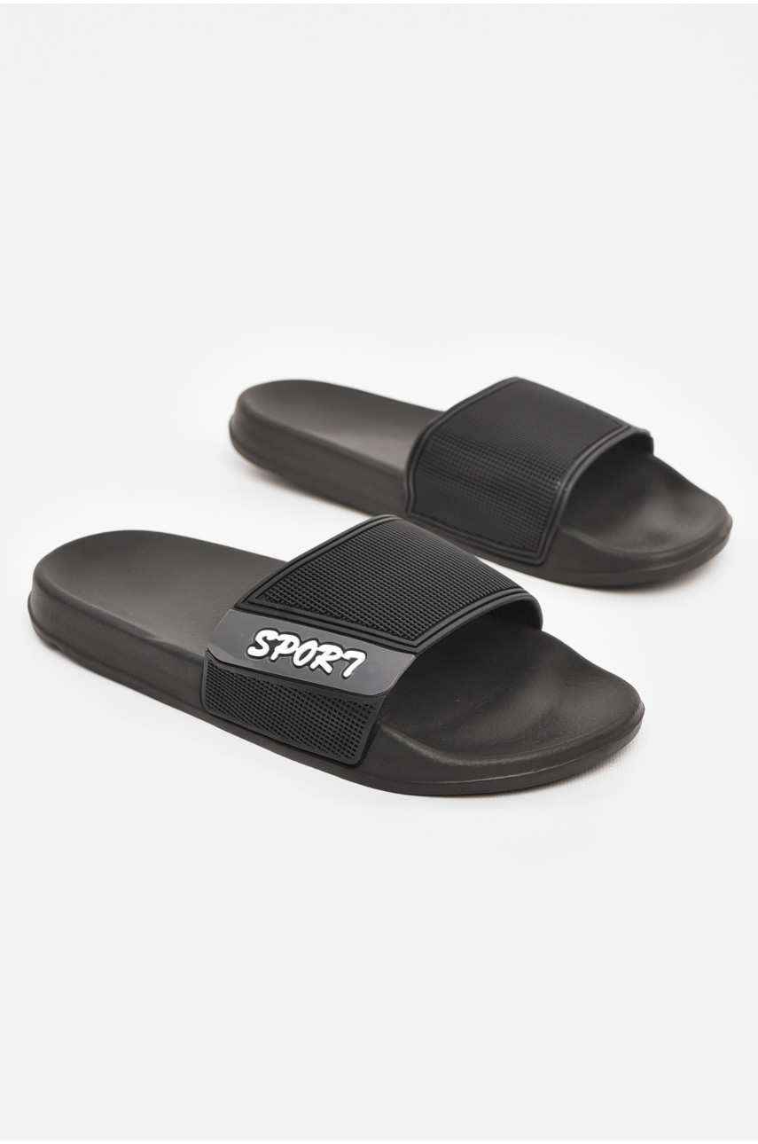 Шлепки мужские черного цвета 3055-с 210543