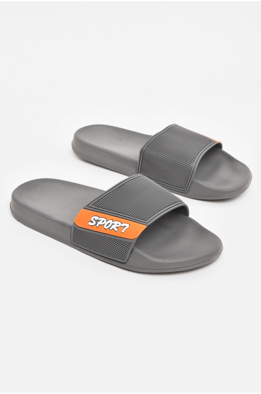 Шлепки мужские серого цвета 210545