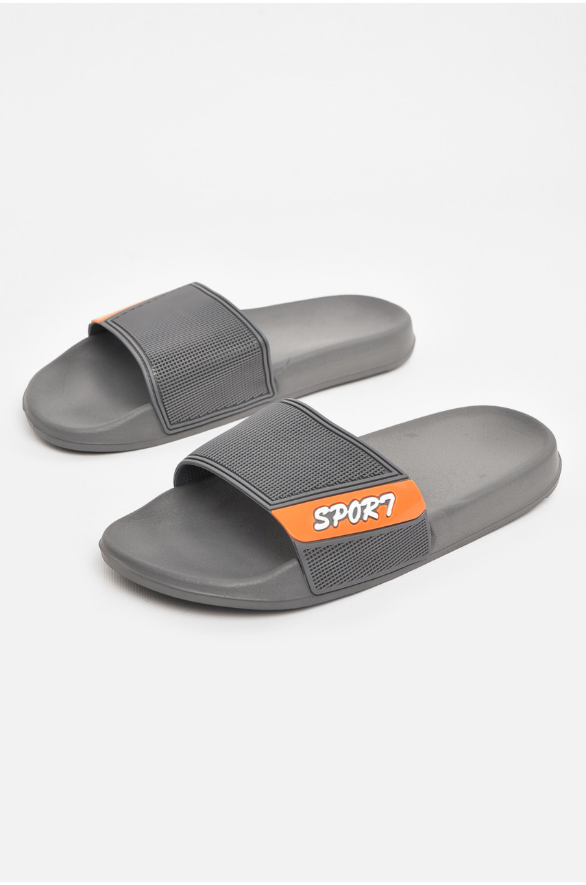Шлепки мужские серого цвета 210545